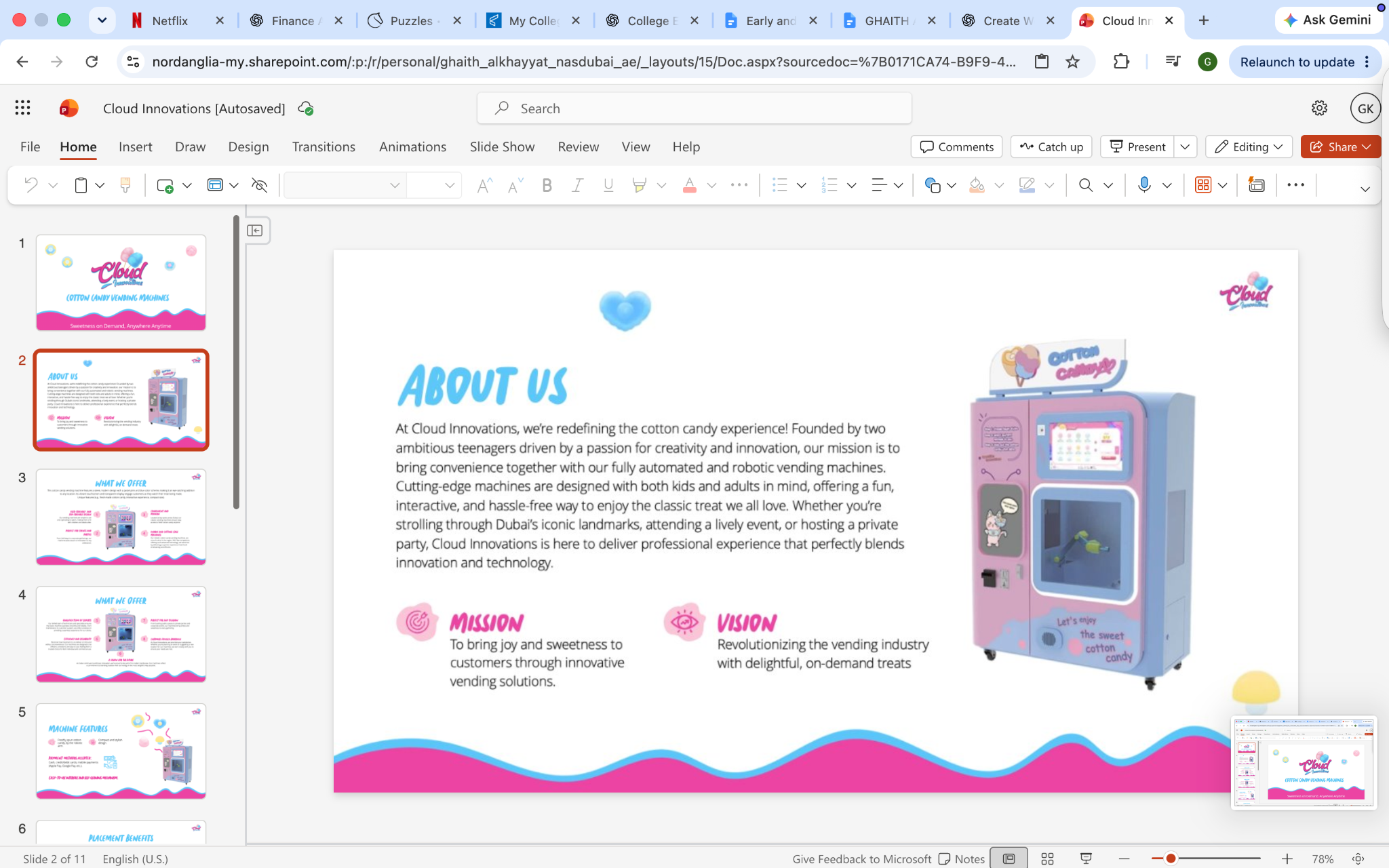 Cloud Innovations pastel pink and blue robotic cotton candy vending machine